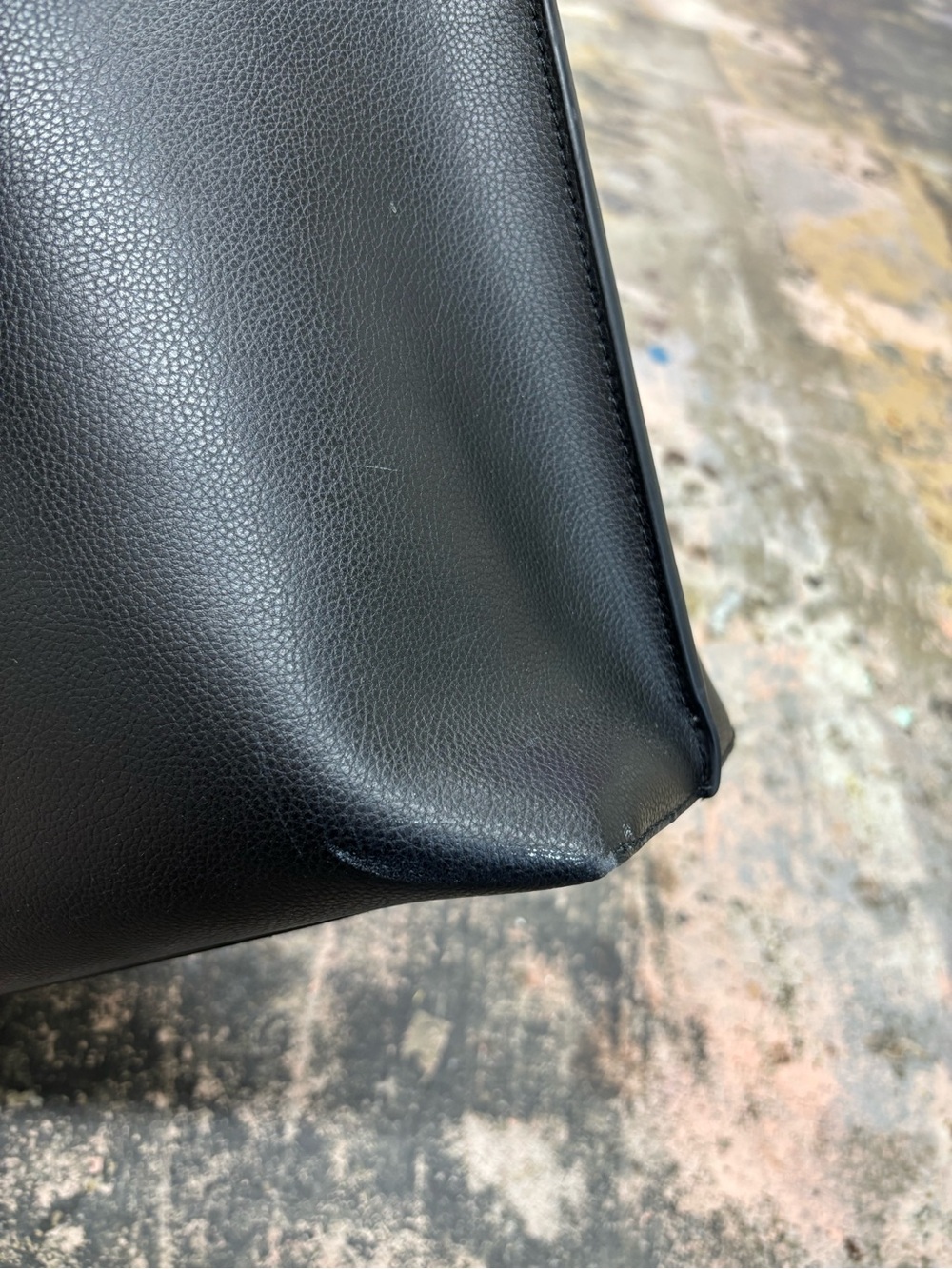 Quince Black Italian Leather Triple Compartment Shopper Tote - Picture 6 of 10
